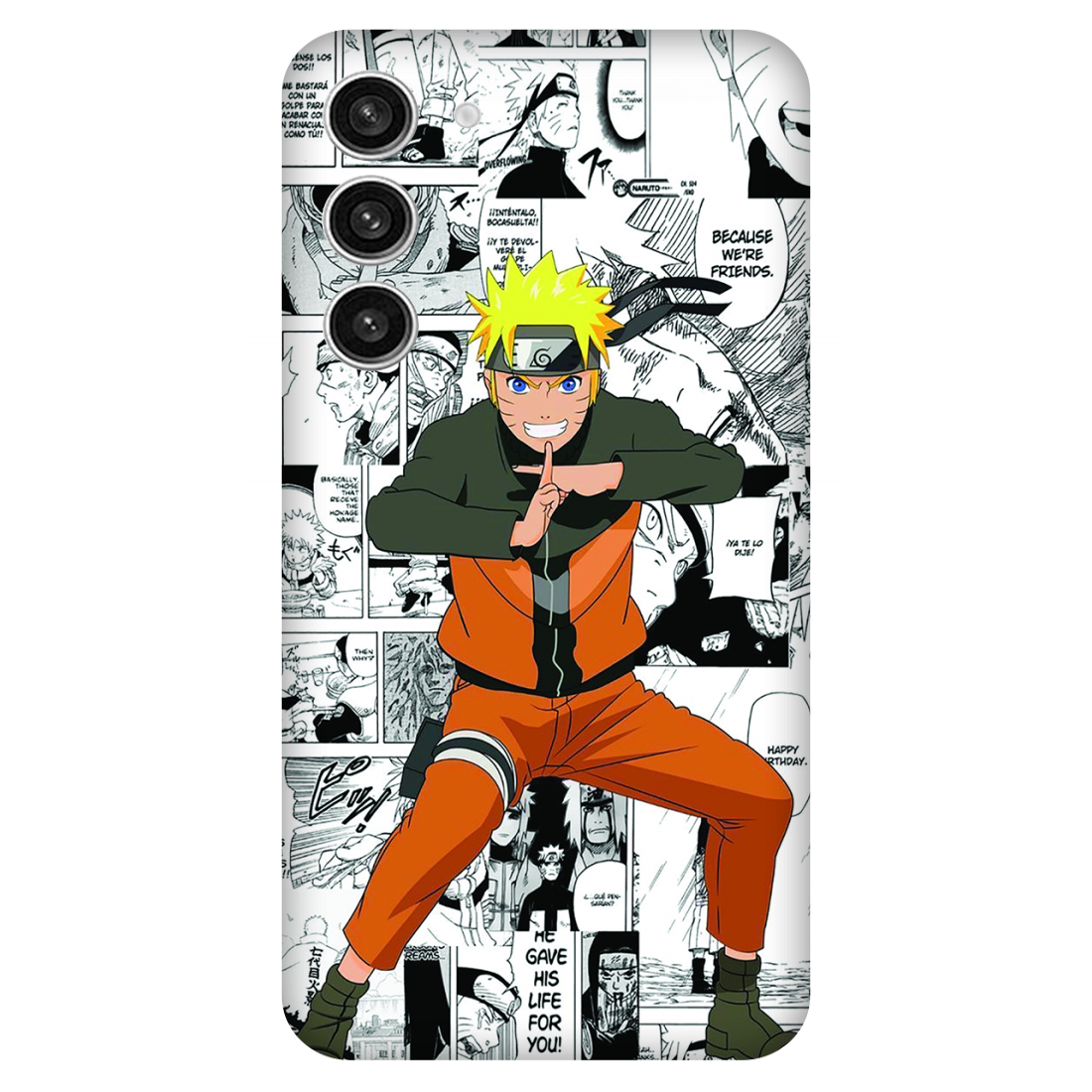 Naruto standing with a manga art Case Samsung Galaxy S23 Plus 5G