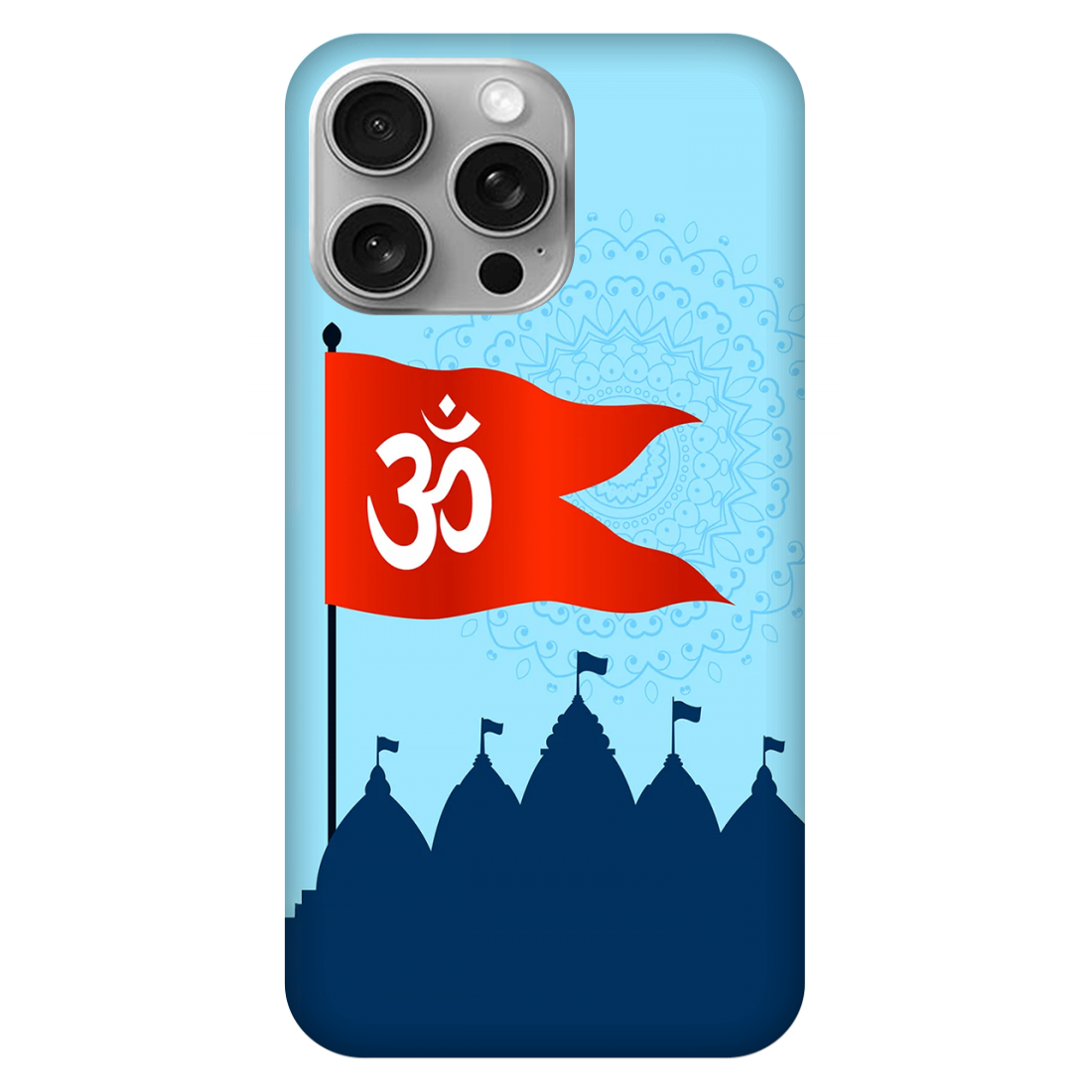Om Flag Over Temples Case