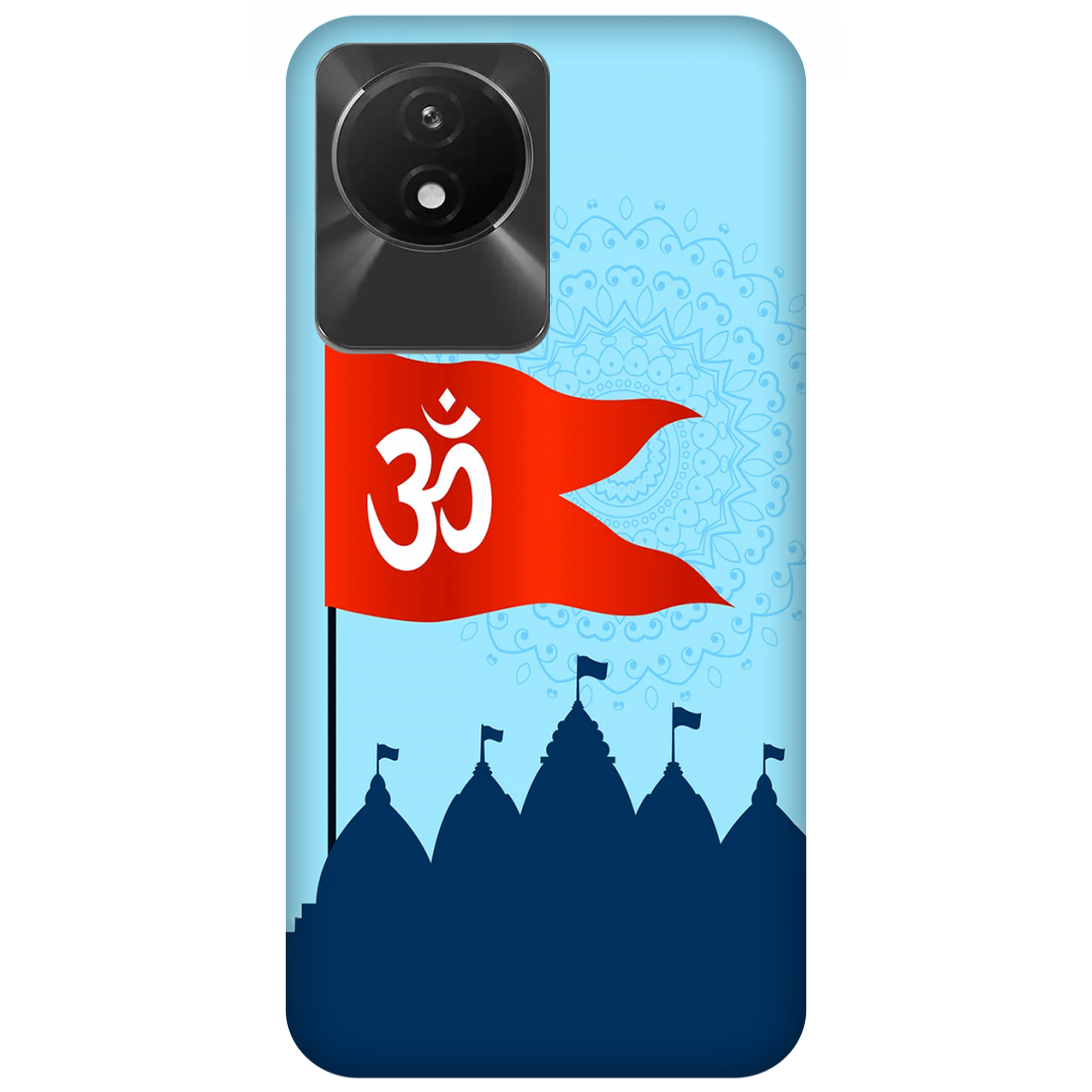 Om Flag Over Temples Case Vivo Y02A 4G
