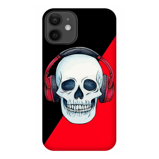 Red Headphones on Blurred Face Case Apple iPhone 12 mini
