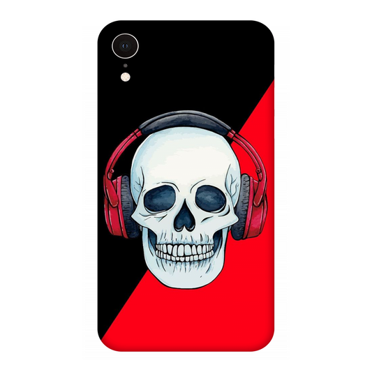 Red Headphones on Blurred Face Case Apple iPhone XR