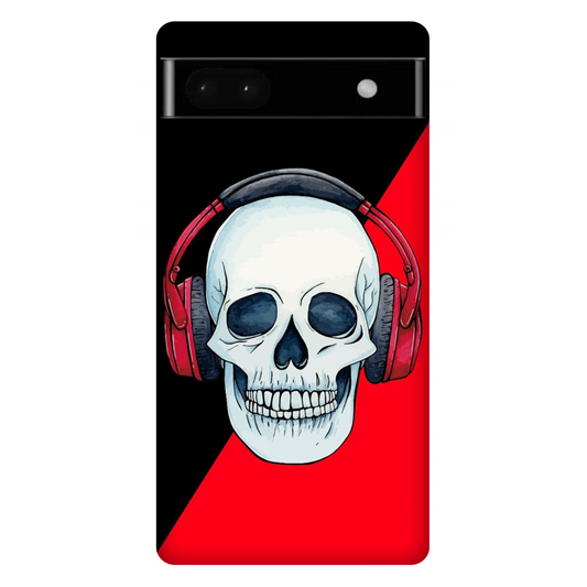 Red Headphones on Blurred Face Case Google Pixel 6A 5G