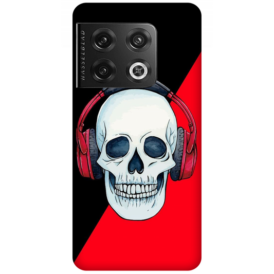 Red Headphones on Blurred Face Case OnePlus 10 Pro 5G