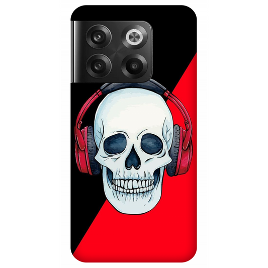 Red Headphones on Blurred Face Case OnePlus 10T 5G
