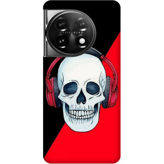 Red Headphones on Blurred Face Case OnePlus 11 5G