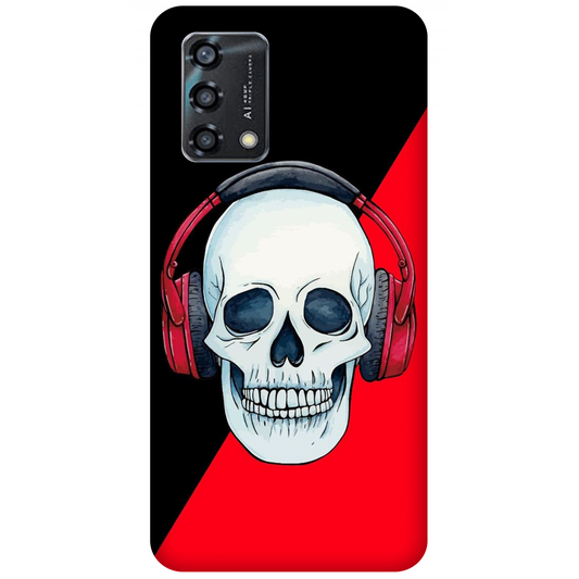 Red Headphones on Blurred Face Case Oppo Reno6 Lite