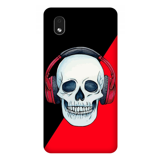 Red Headphones on Blurred Face Case Samsung Galaxy A01 Core