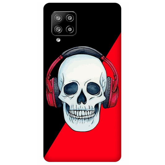 Red Headphones on Blurred Face Case Samsung Galaxy A42 5G