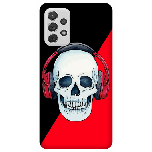 Red Headphones on Blurred Face Case Samsung Galaxy A72