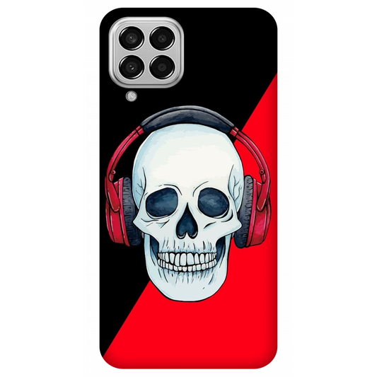Red Headphones on Blurred Face Case Samsung Galaxy M33 5G