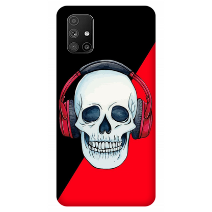 Red Headphones on Blurred Face Case Samsung Galaxy M51