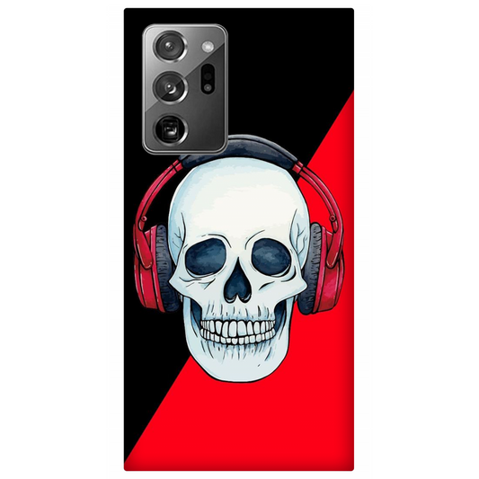 Red Headphones on Blurred Face Case Samsung Galaxy Note 20 Ultra
