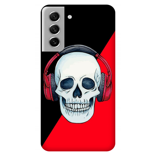 Red Headphones on Blurred Face Case Samsung Galaxy S21 FE 5G