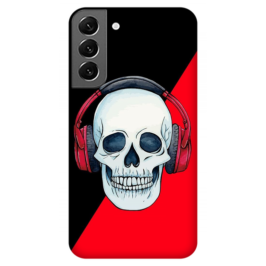Red Headphones on Blurred Face Case Samsung Galaxy S22 Plus 5G