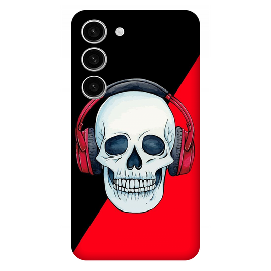 Red Headphones on Blurred Face Case Samsung Galaxy S23 5G