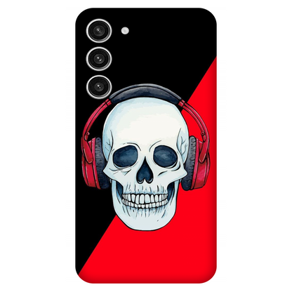 Red Headphones on Blurred Face Case Samsung Galaxy S23 Plus 5G