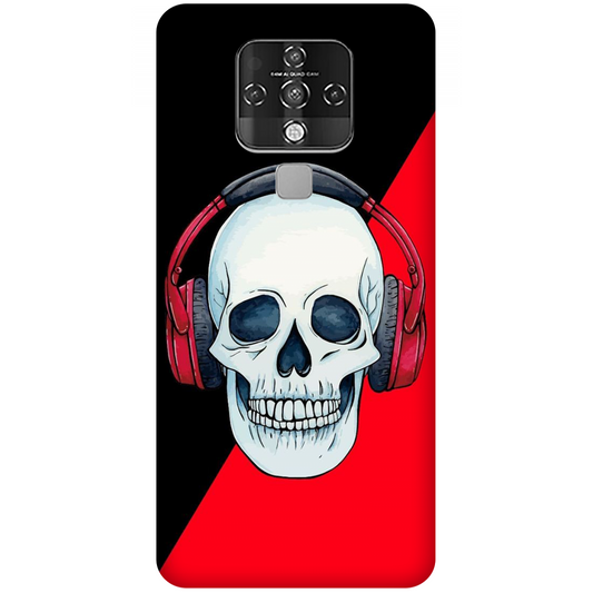 Red Headphones on Blurred Face Case Tecno Camon 16