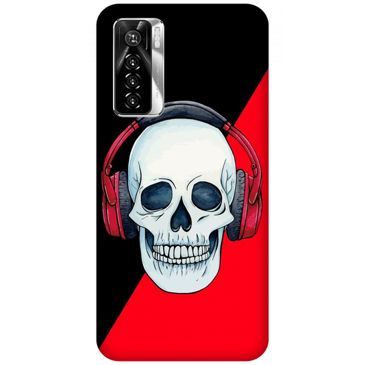 Red Headphones on Blurred Face Case Tecno Camon 17 Pro
