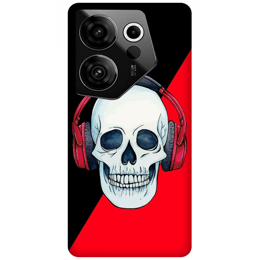Red Headphones on Blurred Face Case Tecno Camon 20 Premier