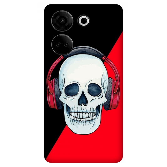 Red Headphones on Blurred Face Case Tecno Camon 20 Pro