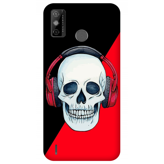 Red Headphones on Blurred Face Case Tecno Spark 6 Go