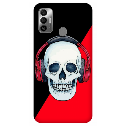 Red Headphones on Blurred Face Case Tecno Spark 7T