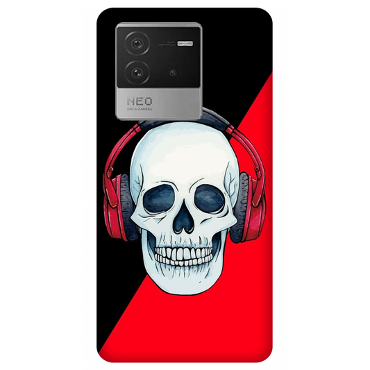 Red Headphones on Blurred Face Case Vivo iQOO Neo 6 5G