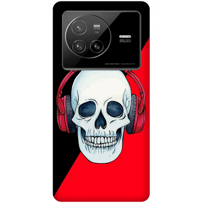 Red Headphones on Blurred Face Case Vivo X80 5G