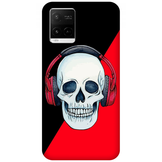 Red Headphones on Blurred Face Case Vivo Y21e