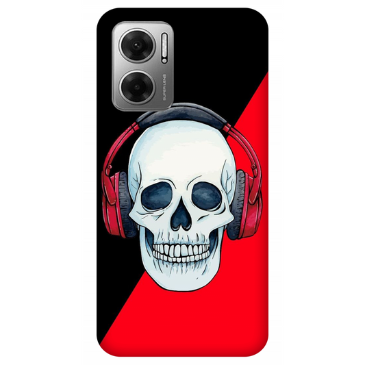 Red Headphones on Blurred Face Case Xiaomi Redmi 10 5G