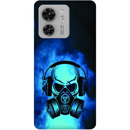 Skull in Gas Mask with Headphones Case Motorola Edge 40 5G