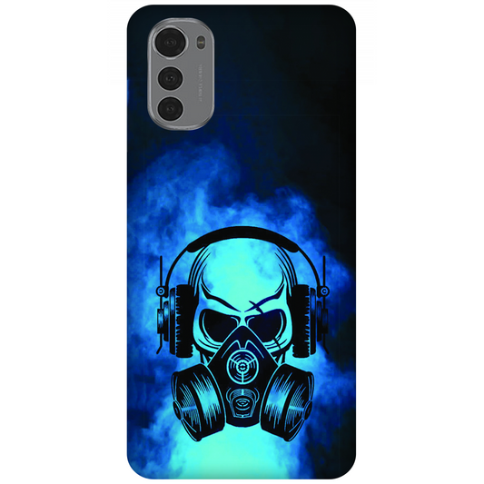 Skull in Gas Mask with Headphones Case Motorola Moto E32s
