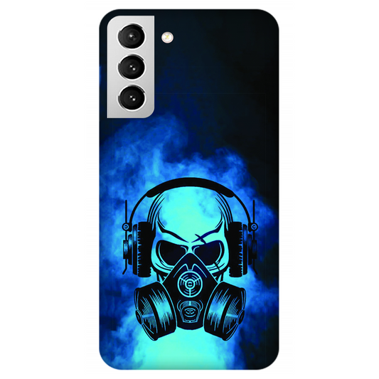 Skull in Gas Mask with Headphones Case Samsung Galaxy S21 5G