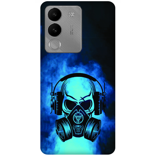 Skull in Gas Mask with Headphones Case Vivo V29e 5G