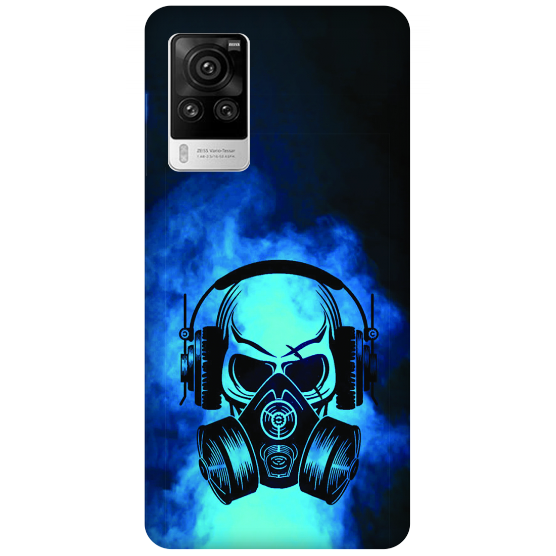 Skull in Gas Mask with Headphones Case Vivo X60s 5G