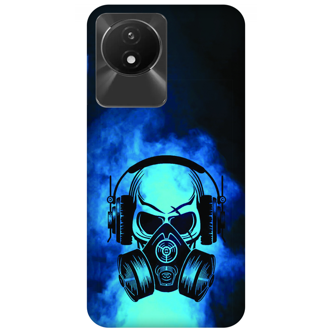 Skull in Gas Mask with Headphones Case Vivo Y02A 4G